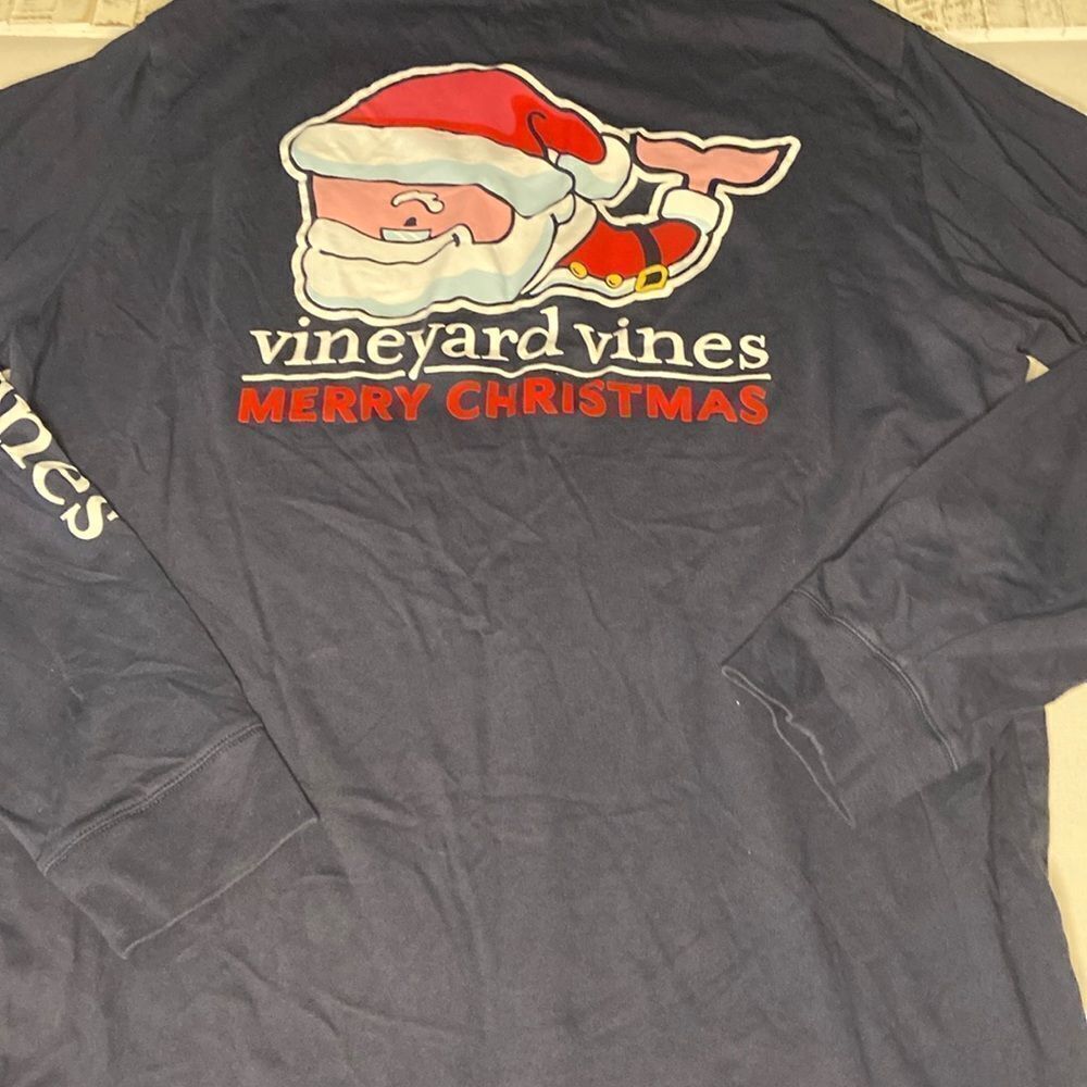 Vineyard vines, long sleeve merry Christmas, Santa Claus, shirt, size medium